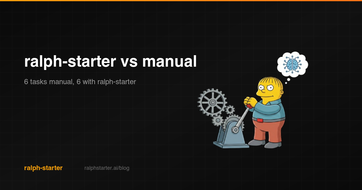 ralph-starter vs doing it manually